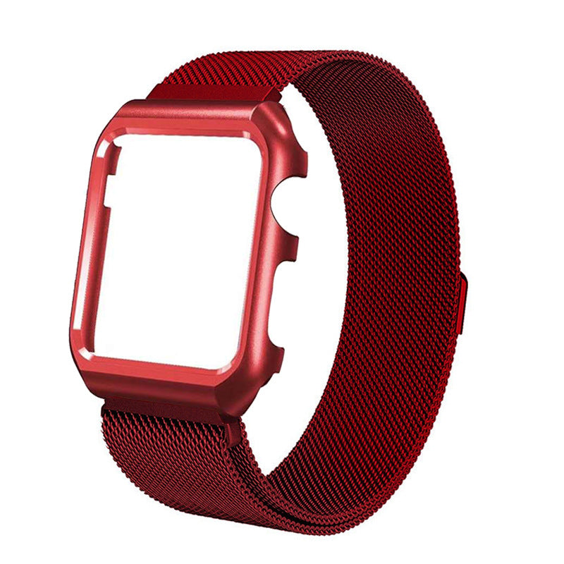 Compatible with Apple, Stainless Steel Magnetic Strap Is Suitable For Iwatch Milanese Strap And Frame Integrated