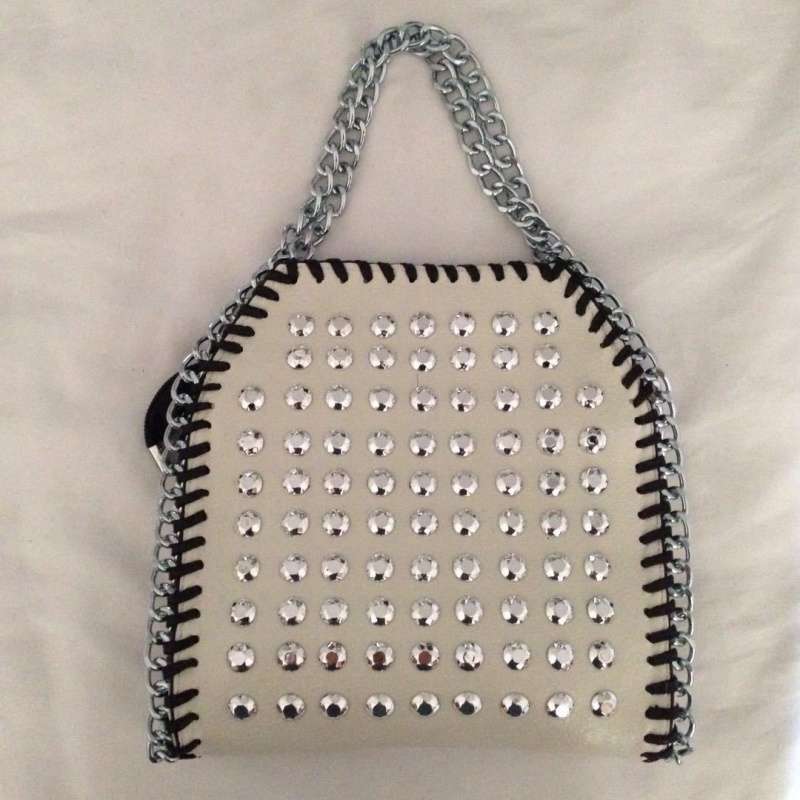 Cylindrical Small Bag  Rivet Chain Messenger Bag  Female Bag Diamond Mobile Phone Bag