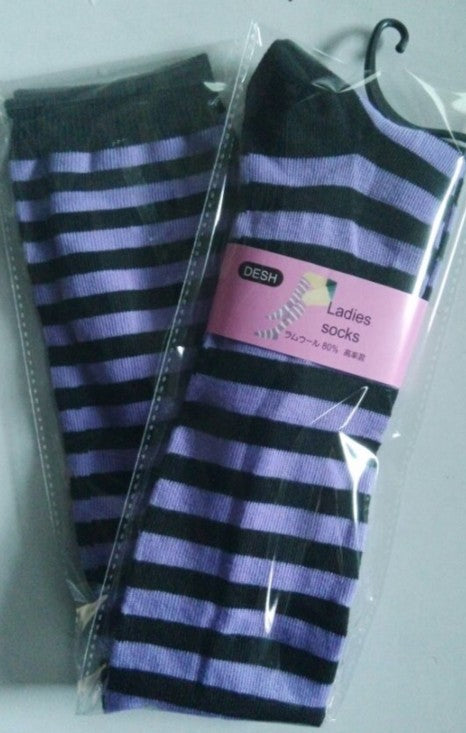 Pure Cotton Over-The-Knee Long Socks, Colorful Striped Base Socks, Pure Campus Style, High-Top Long Socks