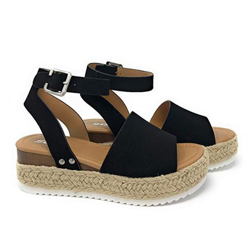 Spot Wish Amazon New Summer European And American Foreign Trade Hemp Rope Slope With Thick Bottom Large Size Fish Mouth Sandals Women