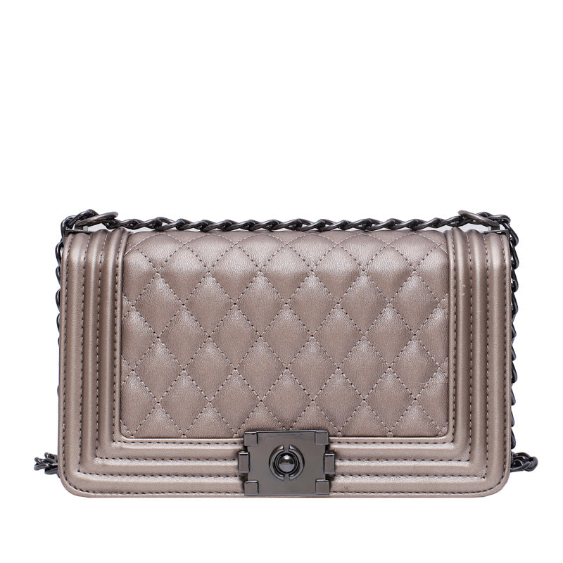 New Style Messenger Bag, Shoulder Bag, Women'S New Style Pu Embroidered Thread Small Square Bag