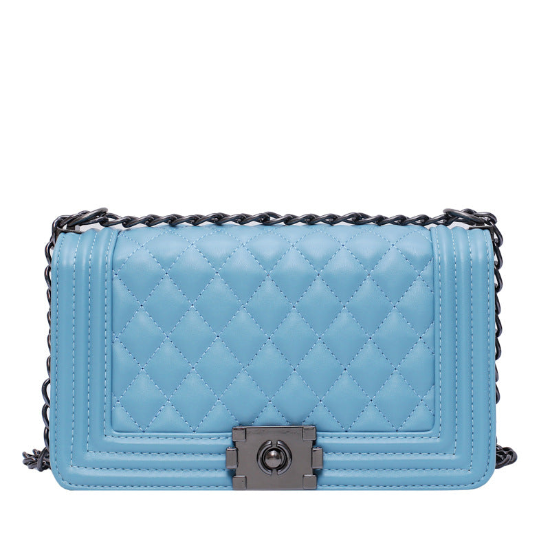 New Style Messenger Bag, Shoulder Bag, Women'S New Style Pu Embroidered Thread Small Square Bag