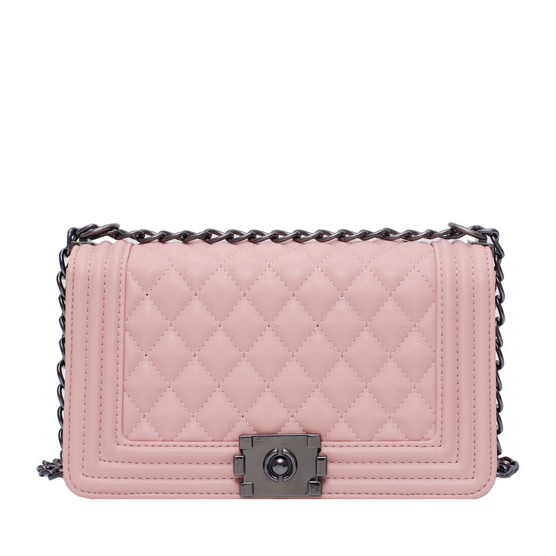 New Style Messenger Bag, Shoulder Bag, Women'S New Style Pu Embroidered Thread Small Square Bag