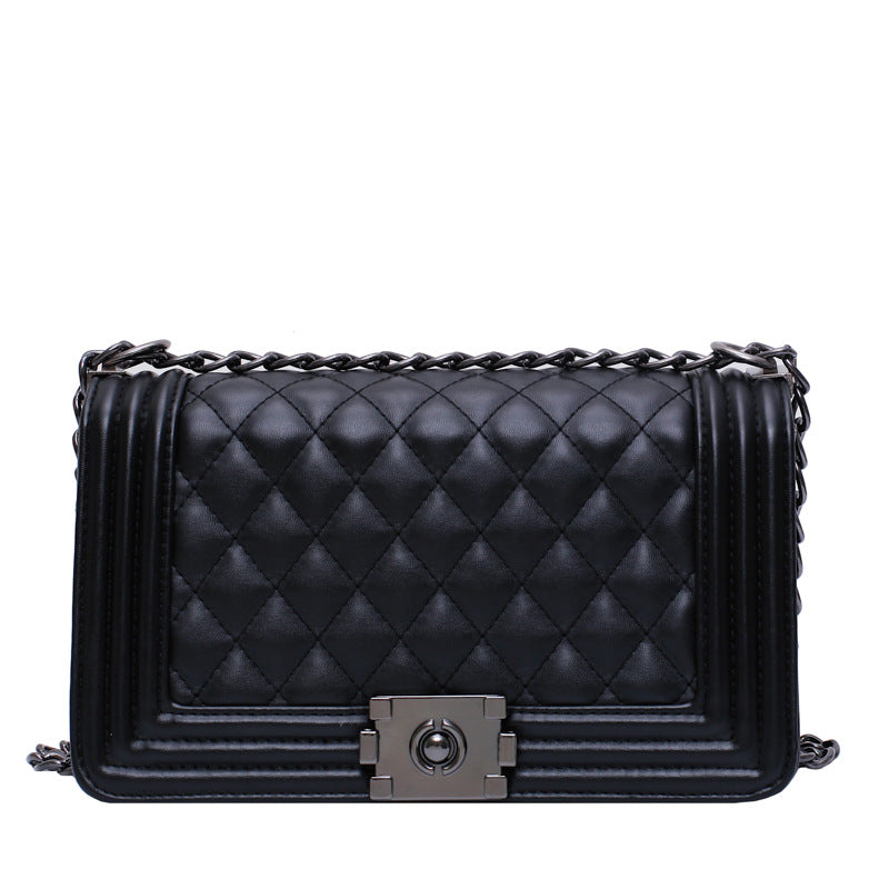 New Style Messenger Bag, Shoulder Bag, Women'S New Style Pu Embroidered Thread Small Square Bag