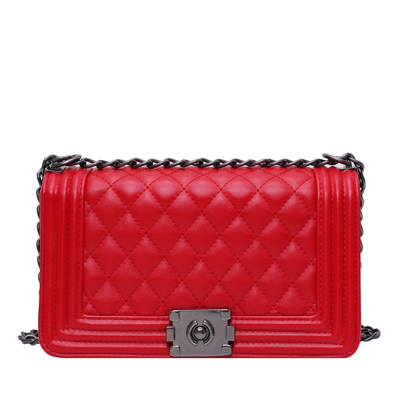 New Style Messenger Bag, Shoulder Bag, Women'S New Style Pu Embroidered Thread Small Square Bag