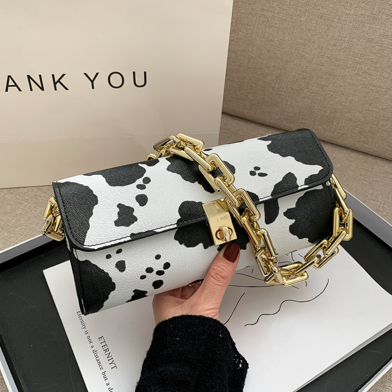 Small Bag Women's Autumn New Trendy Fashion Hit Color Shoulder Bag Trendy Wild Foreign Chain Armpit Baguette Bag