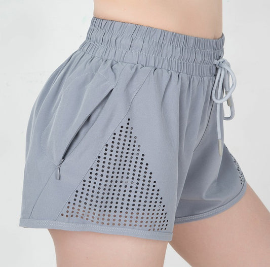 European And American Fake Two-piece Anti-glare Sports Shorts