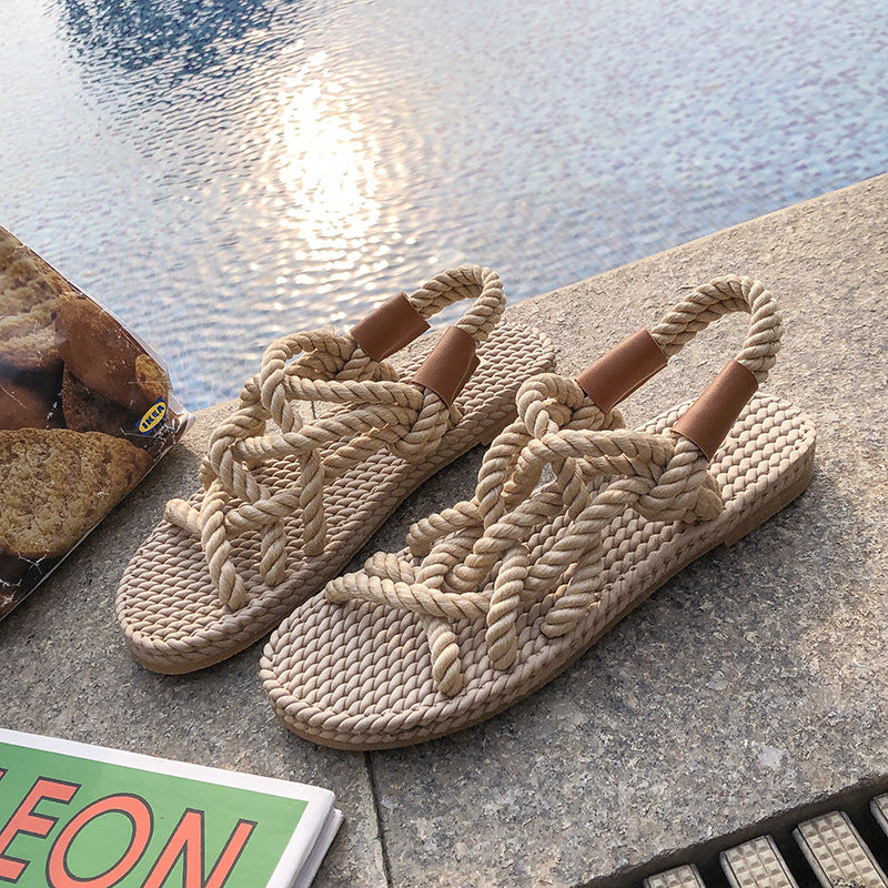 Women'S Braided Roman Twine Sandals