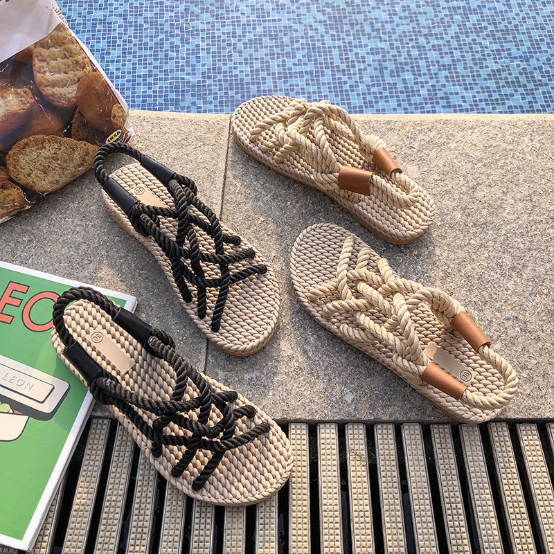 Women'S Braided Roman Twine Sandals