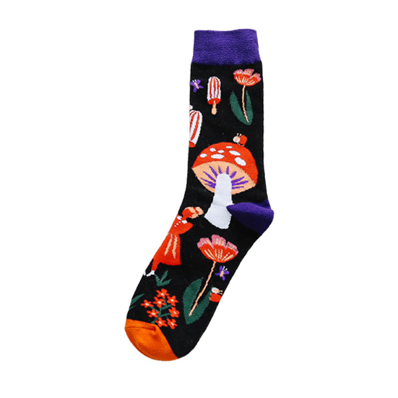 Occident Fashion Colorful Print Socks Women