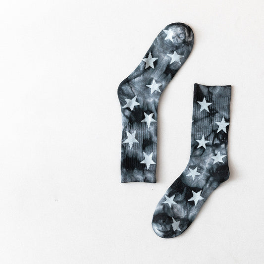 Autumn and Winter Socks Couple Tie-dye Terry Socks