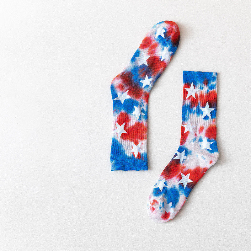 Autumn and Winter Socks Couple Tie-dye Terry Socks