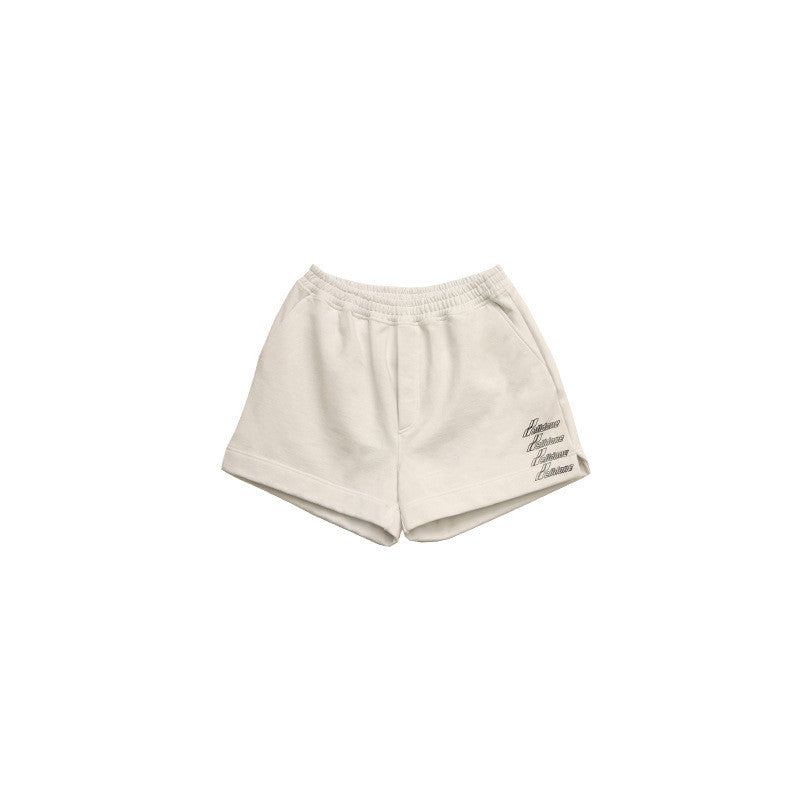 Elastic Waist Barrage Logo Design Tethered Sports Shorts And Trousers