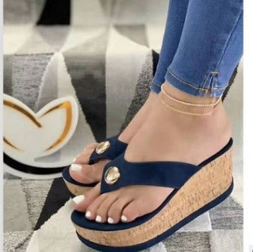 Sponge Cake Large Size Sandals Slope With Thick Bottom Flip Flops