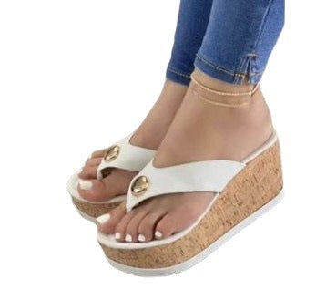 Sponge Cake Large Size Sandals Slope With Thick Bottom Flip Flops
