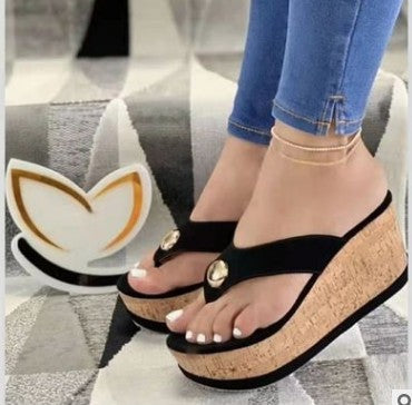 Sponge Cake Large Size Sandals Slope With Thick Bottom Flip Flops