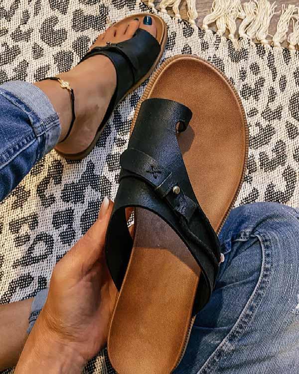 Leather Flip Flops Women's Sandals And Slippers