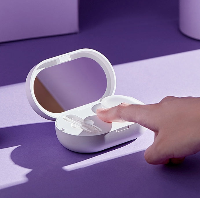 Convenient Ultrasonic Cosmetic Contact Lens Cleaning Box For Removing Tear Protein Contact Lens Cleaning Device