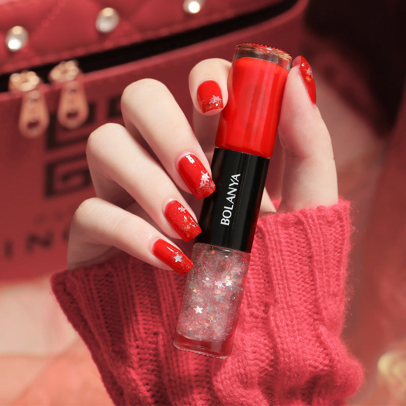 Oily Two-Color Nail Polish, No Baking, No Peeling, Quick Drying