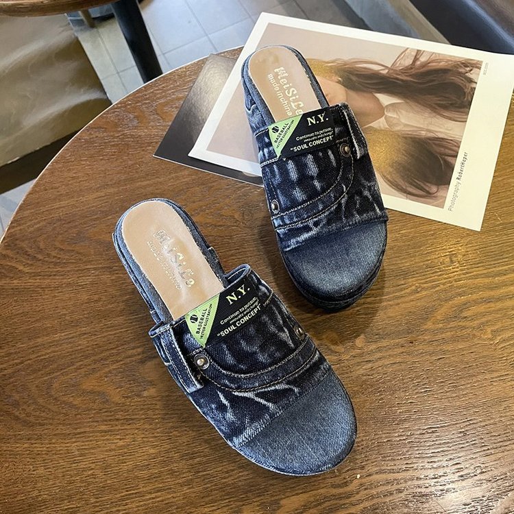 Sandals And Slippers Women'S Outer Wear Sponge Cake Non-Slip Beach Slippers