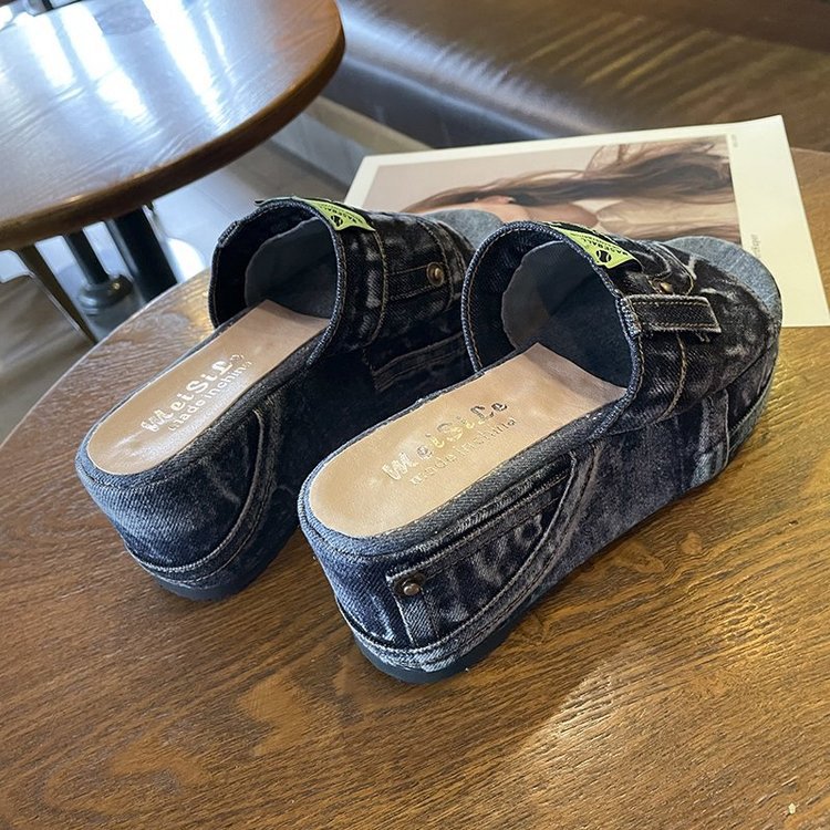 Sandals And Slippers Women'S Outer Wear Sponge Cake Non-Slip Beach Slippers