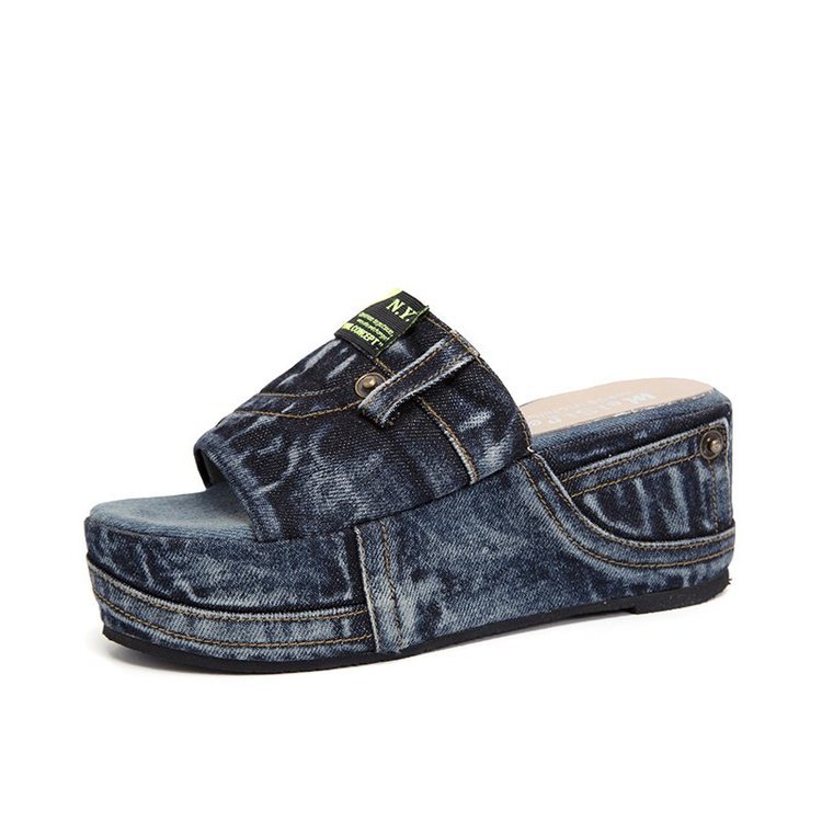 Sandals And Slippers Women'S Outer Wear Sponge Cake Non-Slip Beach Slippers