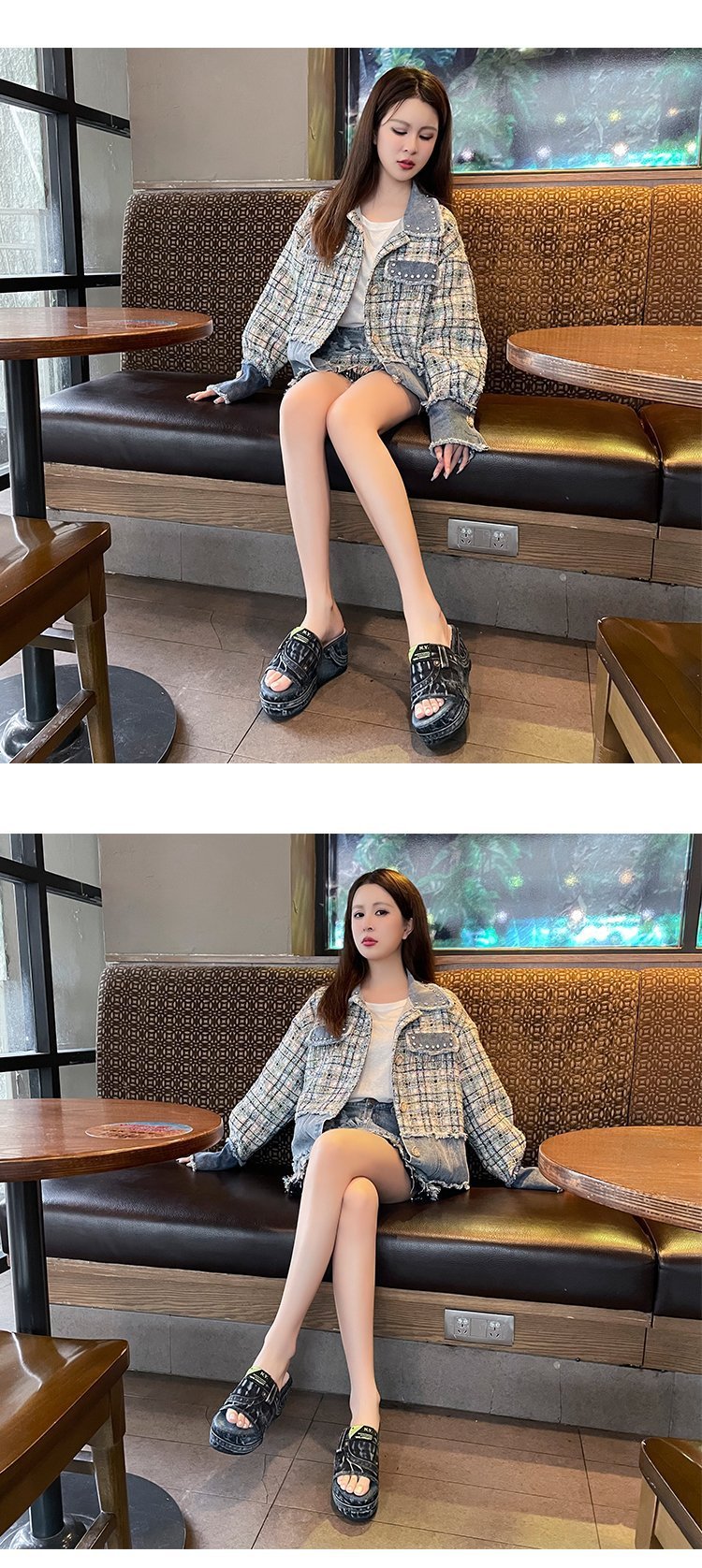 Sandals And Slippers Women'S Outer Wear Sponge Cake Non-Slip Beach Slippers
