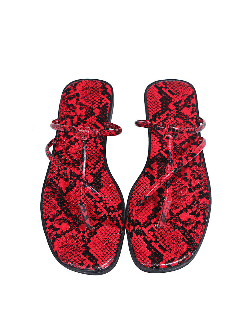 Comfortable Flat-bottomed Simple Square Head Outdoor Slippers