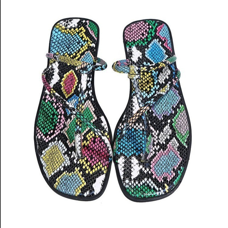 Comfortable Flat-bottomed Simple Square Head Outdoor Slippers