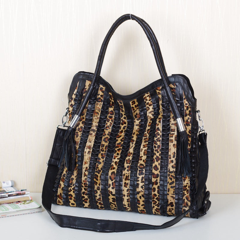 Colorful Hit Color Personality Ladies One-Shoulder Messenger Cowhide Bag