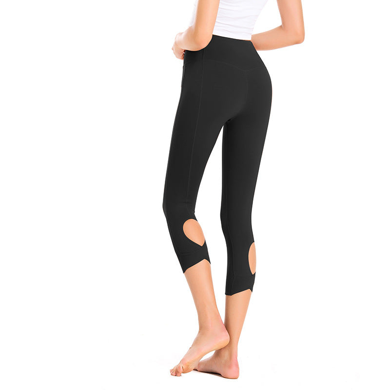 Yoga Tight Cropped Pants Women'S High Stretch, Quick-Drying, Thin, Buttocks Shaping