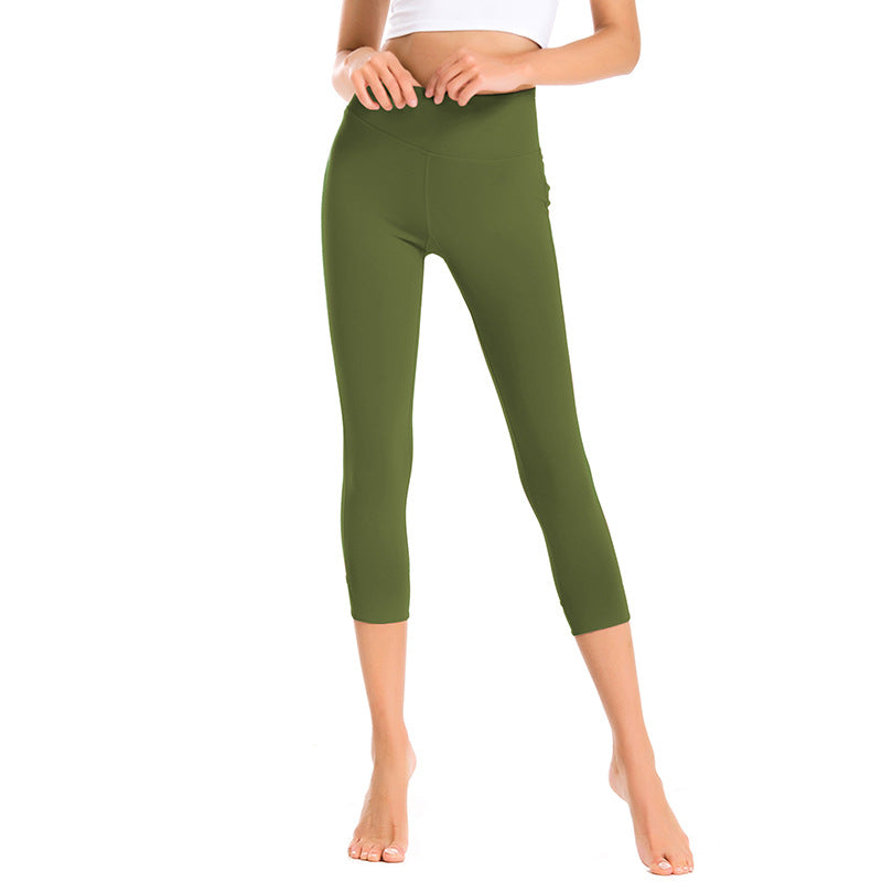Yoga Tight Cropped Pants Women'S High Stretch, Quick-Drying, Thin, Buttocks Shaping