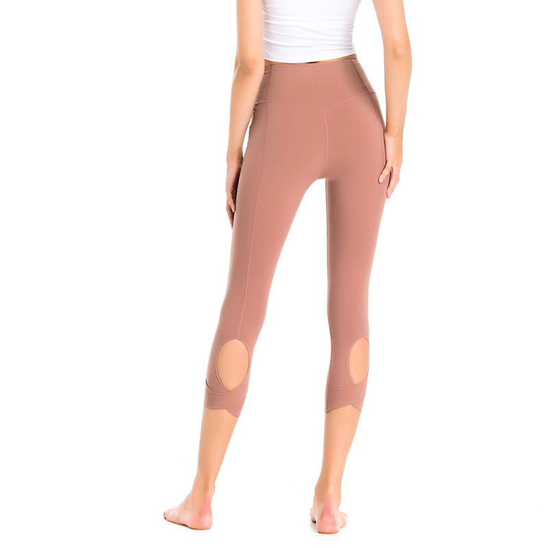 Yoga Tight Cropped Pants Women'S High Stretch, Quick-Drying, Thin, Buttocks Shaping