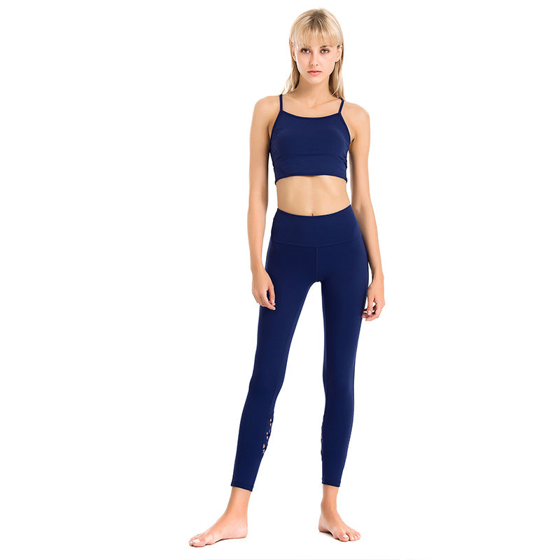 Professional Yoga Suit Female Running Dance Quick-Drying Wicking Sports Fitness Yoga Bra Cutting Woven Yoga Pants