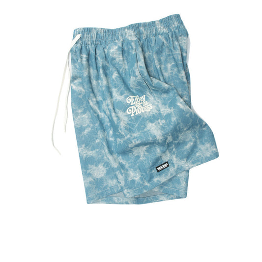 Tie-Dye Washed And Fried Flower Denim Five-Point Pants Loose Straight Casual Shorts For Men And Women