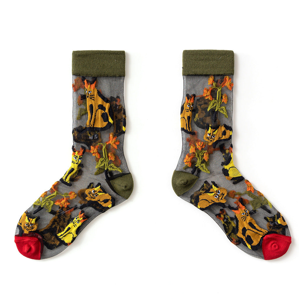 Card Silk Women's Socks
