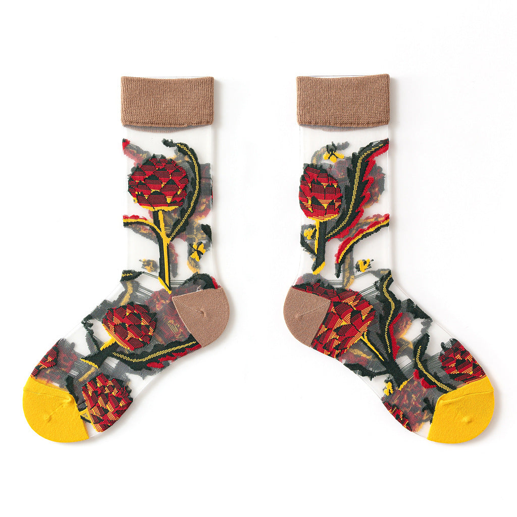 Card Silk Women's Socks