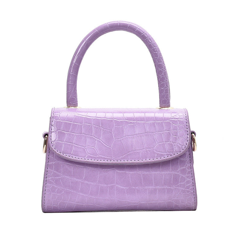 New Candy Alligator Pattern Classic Small Square Bag Magnetic Buckle And One Shoulder Straddle Women'S Bag