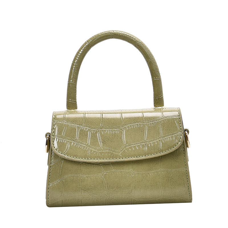 New Candy Alligator Pattern Classic Small Square Bag Magnetic Buckle And One Shoulder Straddle Women'S Bag