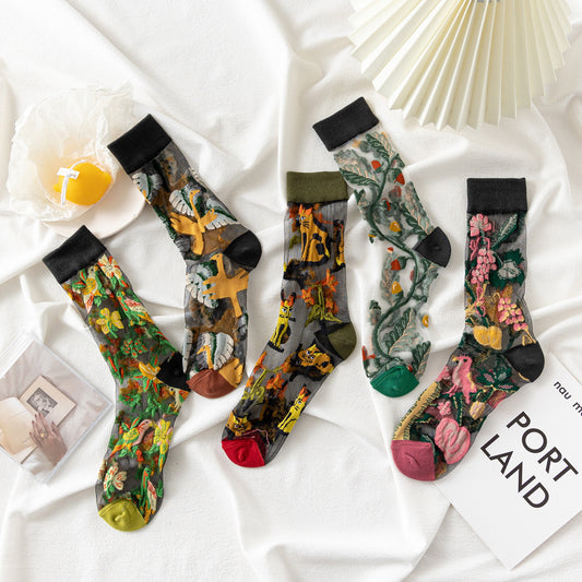 Card Silk Women's Socks