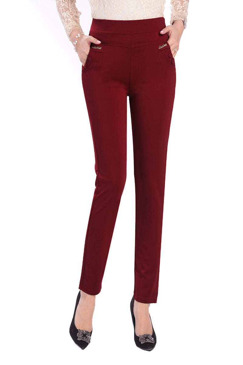 Middle-Aged And Elderly Elastic Waist Pants Stretch Mother Pants Summer Thin Middle-Aged Women'S High Waist Large Size Trousers
