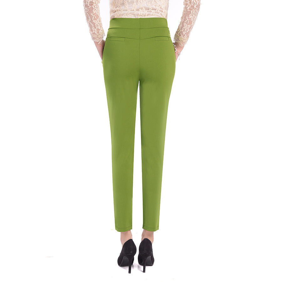 Middle-Aged And Elderly Elastic Waist Pants Stretch Mother Pants Summer Thin Middle-Aged Women'S High Waist Large Size Trousers