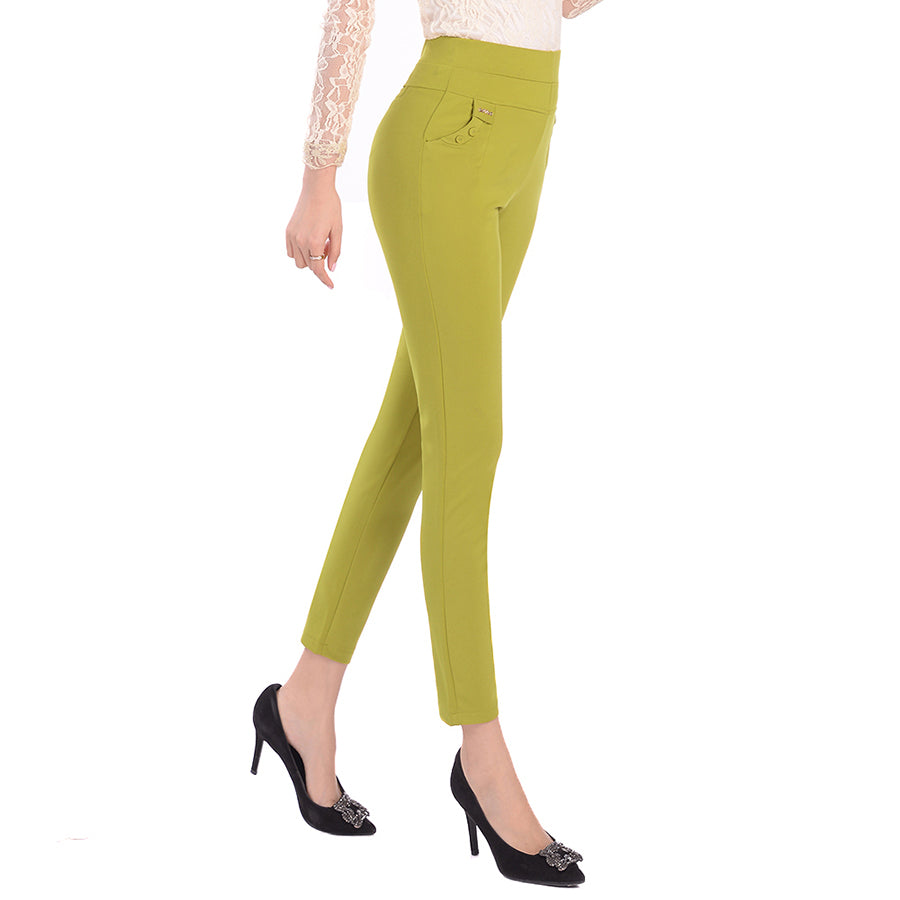Middle-Aged And Elderly Elastic Waist Pants Stretch Mother Pants Summer Thin Middle-Aged Women'S High Waist Large Size Trousers