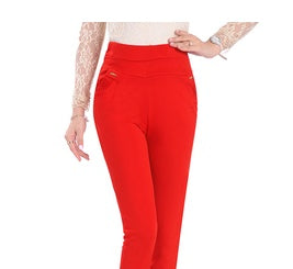 Middle-Aged And Elderly Elastic Waist Pants Stretch Mother Pants Summer Thin Middle-Aged Women'S High Waist Large Size Trousers