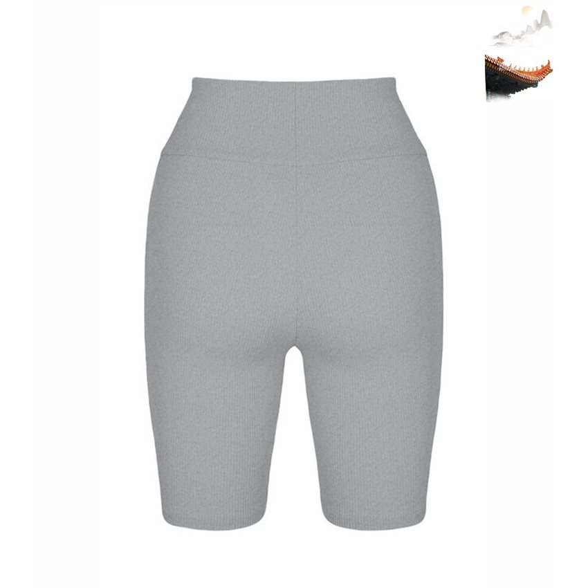 Tight Height Waist Fitness Shorts Female Solid Color Knitted