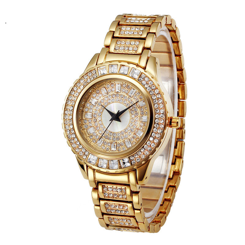 Color Diamond Waterproof High-end Leisure Steel Band Ladies Watch