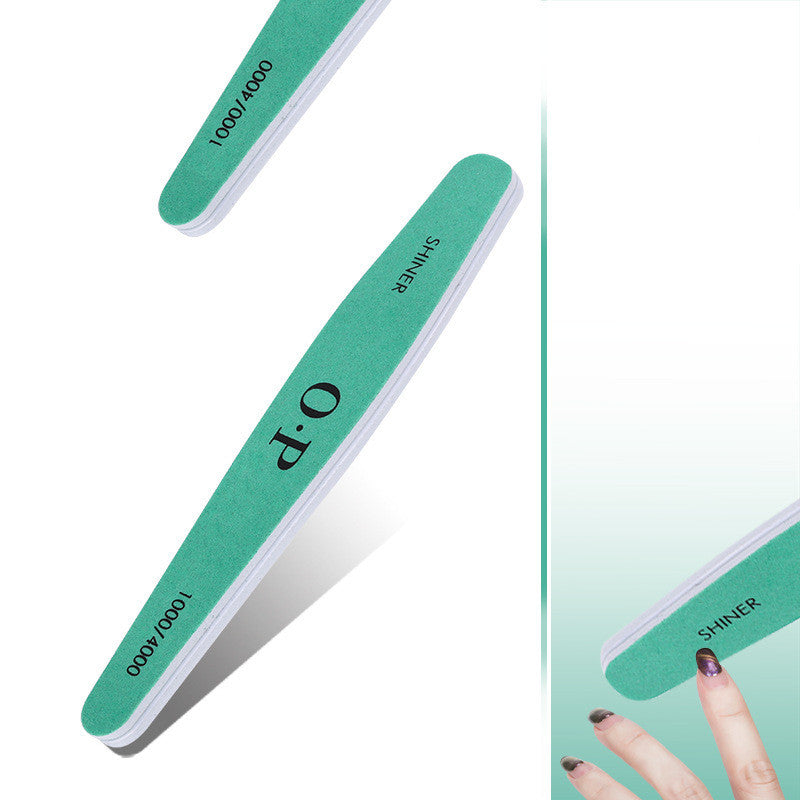 Green Waterproof Nail File Diamond Double-Sided Polishing Strip