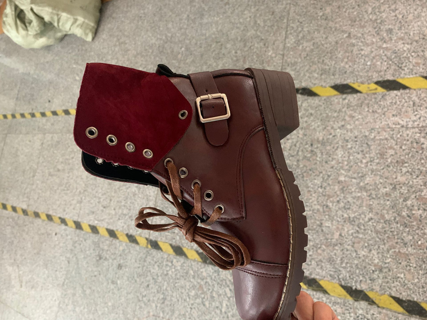 Martin Boots Women'S Autumn New Belt Buckle British Retro Lace-Up Thick-Heeled Short-Tube Women'S Boots Wish Large Size Leather Boots
