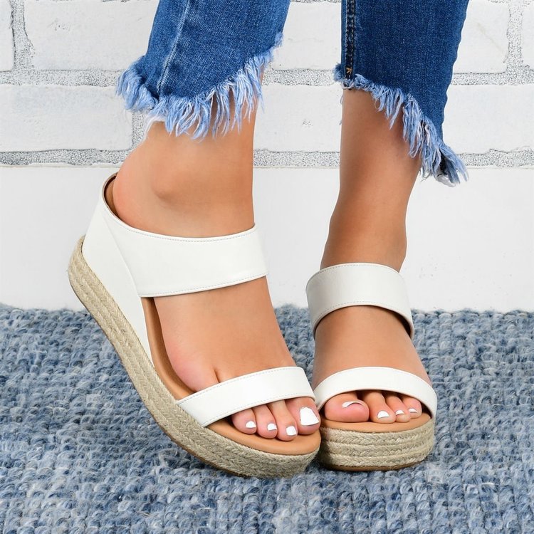 Summer New European And American Foreign Trade Women's Shoes Wedge Toe Plus Size Cross-Border Amazon Women's Sandals Manufacturer