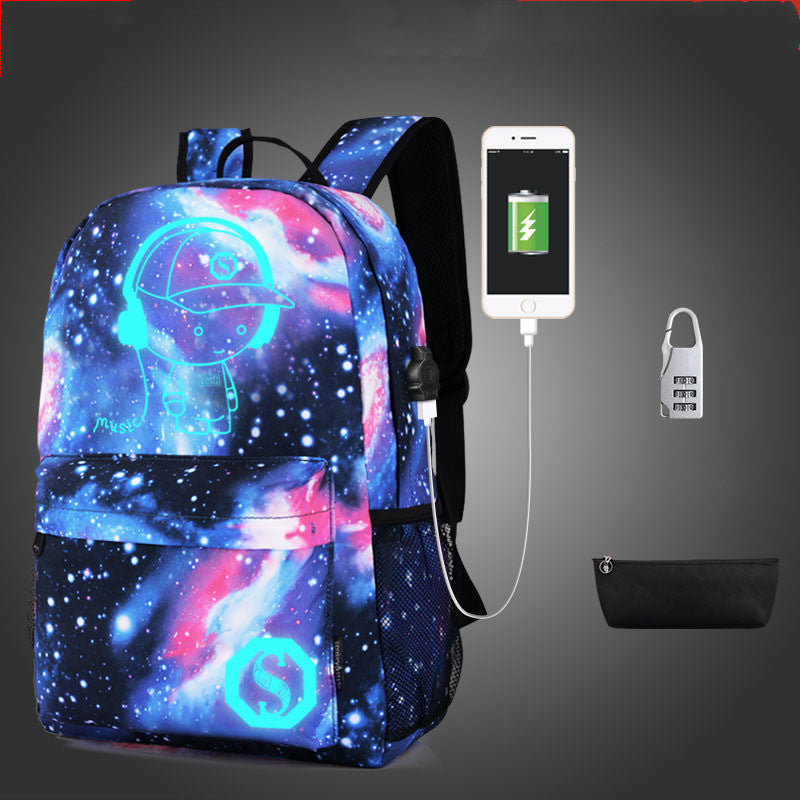 Korean Version Of Oxford Cloth Men'S Printed Backpack